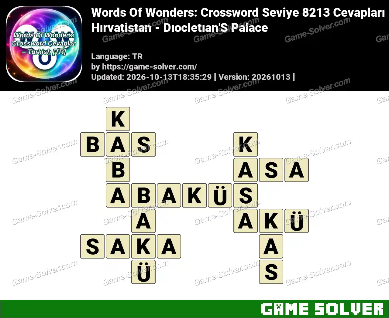 Words Of Wonders: Crossword Seviye 8213 Cevapları – Hırvatistan – Dıocletıan’S Palace